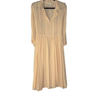 April Cornell Vintage Apricot Long Sleeve Dress
